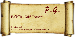 Pók Günter névjegykártya